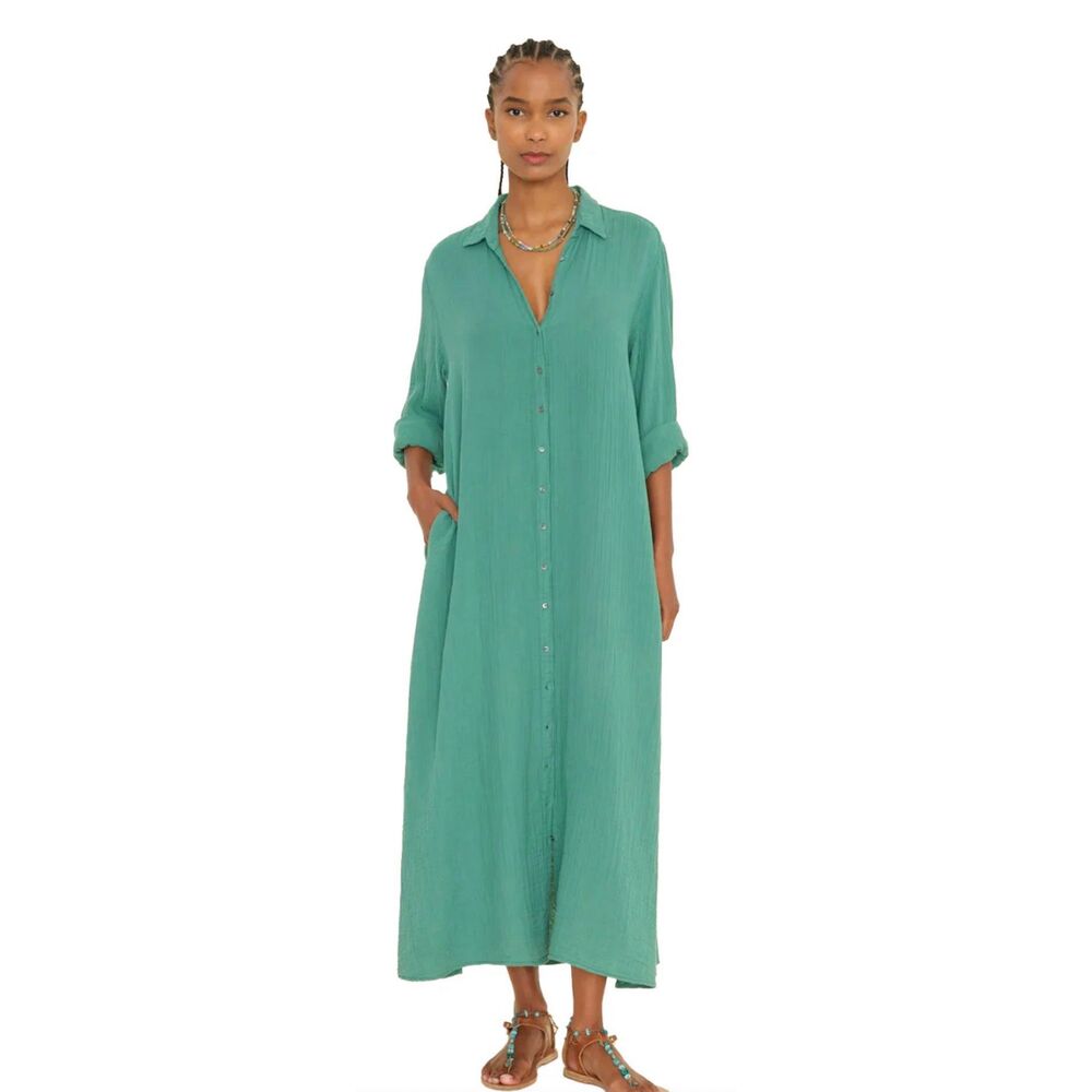 Xirena Boden 100% Cotton Dress in Bottle Green NWT Size X-Small - Picture 2 of 8
